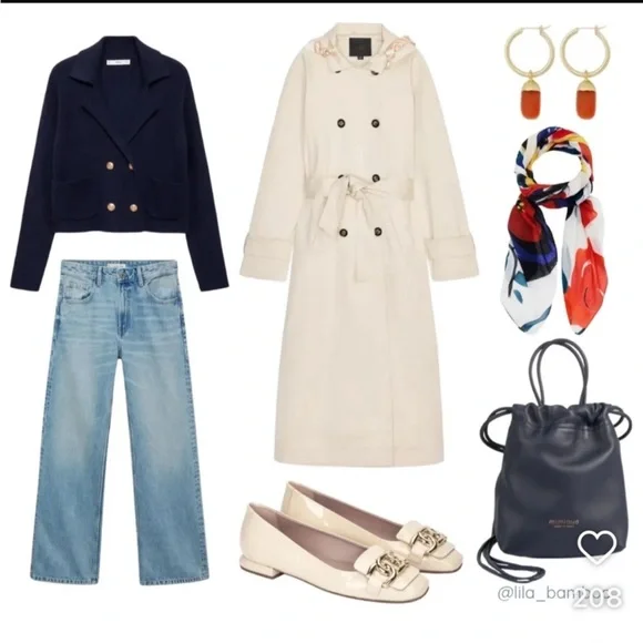 Zara Beige Trench Coat with scarf - Picture 13 of 13